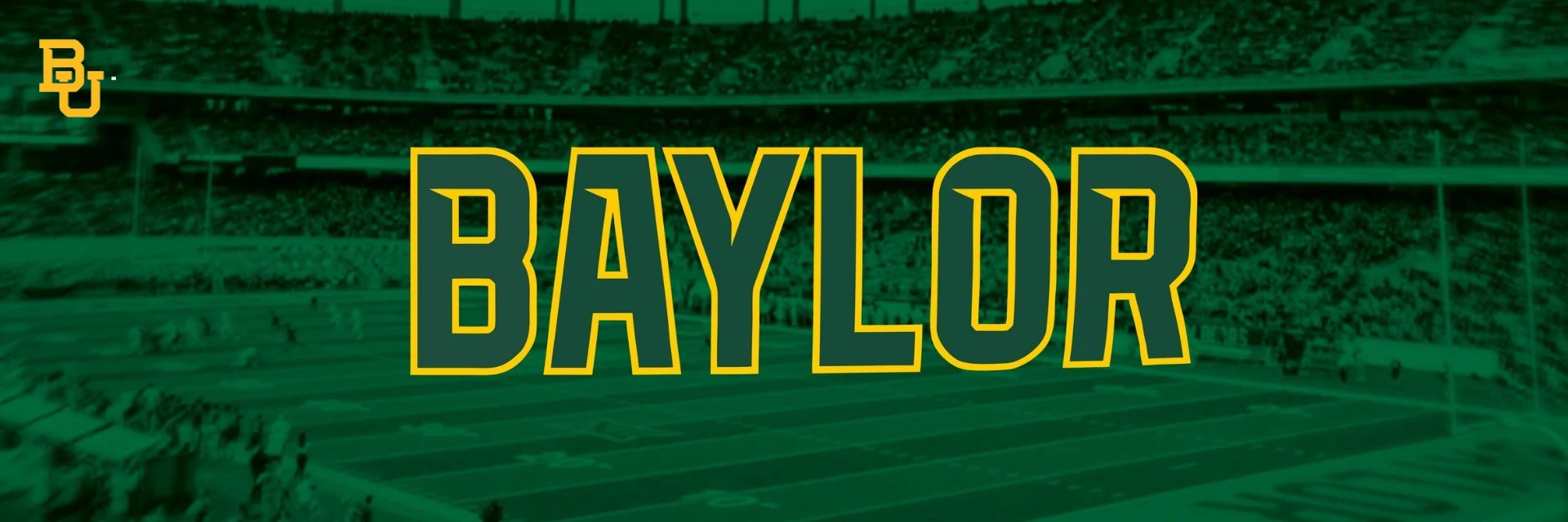 Baylor — stadium crowd in green and gold with the BAYLOR wordmark